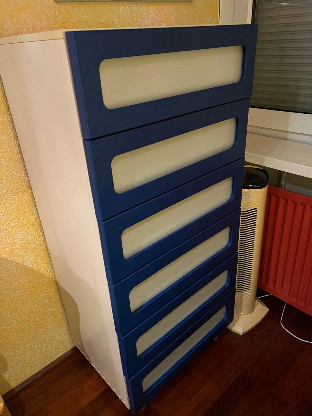 Lade kast blauw wit gratis ikea, Ophalen, Gebruikt, 5 laden of meer, 50 tot 100 cm