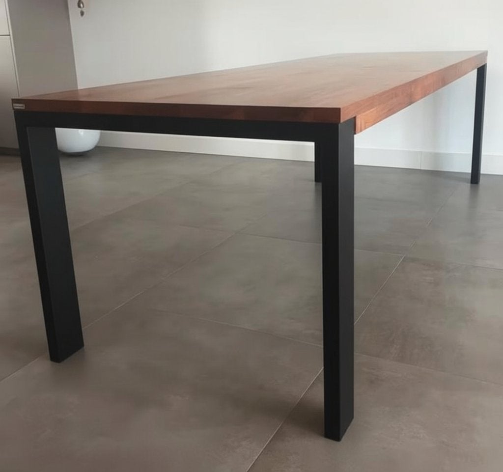 Bert Plantagie tafel notenhout zwart 220x100cm, Huis en Inrichting, Tafels | Eettafels, Ophalen, Rechthoekig, 200 cm of meer, 50 tot 100 cm
