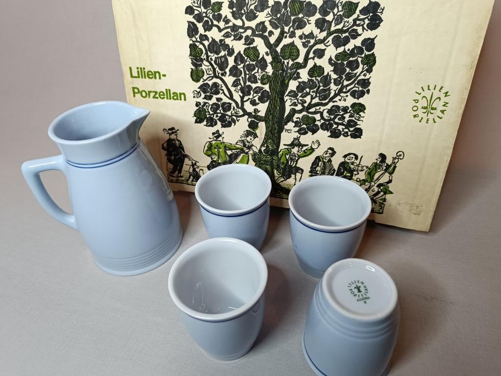 Vintage Lilien Porzellan Waterkant set - mintblauw, Antiek en Kunst, Ophalen of Verzenden