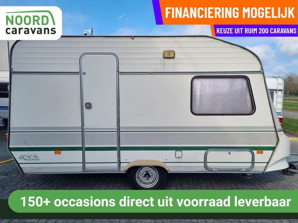 Chateau LA CAR TROPHEE 400 ENKELE BEDDEN + VOORTENT + TOILET, Caravans en Kamperen, Caravans, Chateau, Tot en met 2, Bedrijf, 5 tot 6 meter