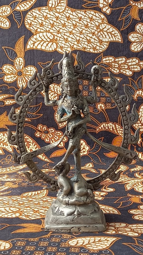 Origineel oud brons Beeldje van Shiva uit India 22,3 cm., Antiek en Kunst, Zilver, Handgemaakt, India, Ophalen of Verzenden