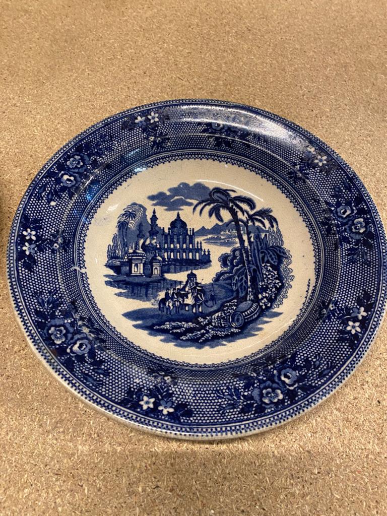Antieke Borden met Delfts Blauw Motief delhi, Antiek en Kunst, Ophalen of Verzenden