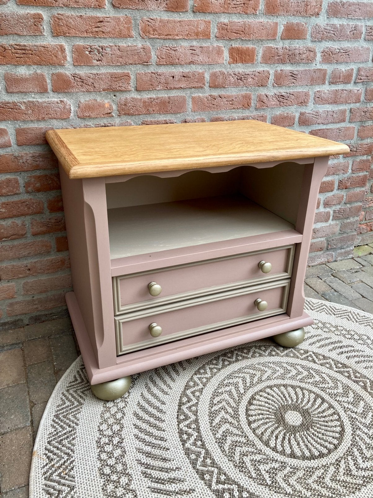 Tvkastje halkastje ladekastje nachtkastje roze/goud, Ophalen, Zo goed als nieuw