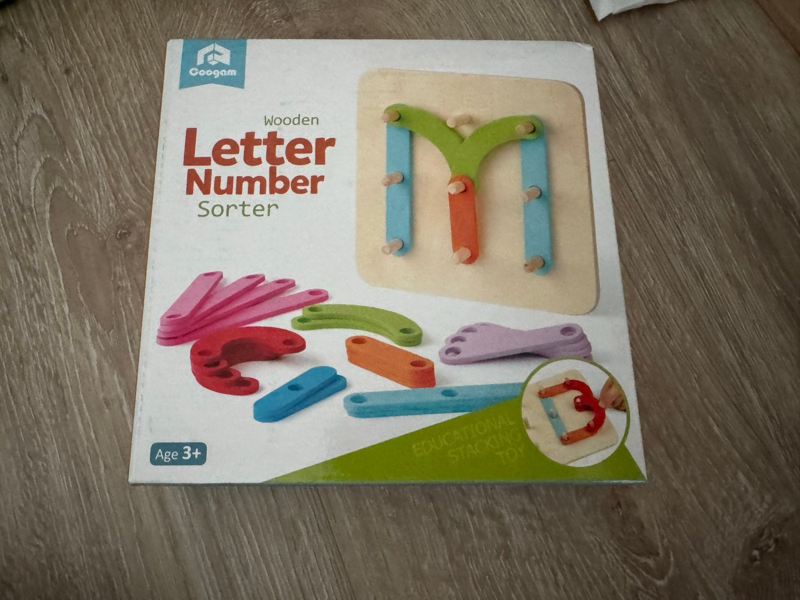 Geogam Houten Letter Cijfer Sorteerder Educatief Speelgoed, Verzenden, Zo goed als nieuw, Knutselen