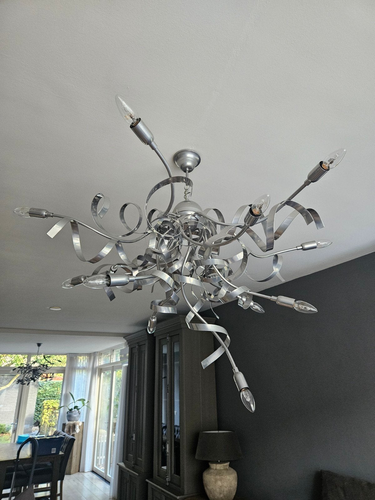 Moderne design hanglamp - spiraalvormig metaal, Ophalen, Zo goed als nieuw, Metaal, Modern, Design, Spiraal