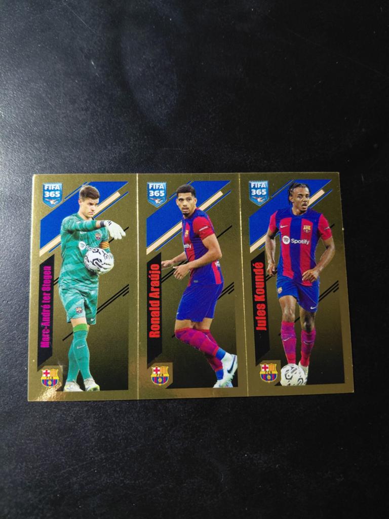 Ter stegen/araujo/kounde (fc barcelona) panini, Ophalen of Verzenden, Nieuw, Buitenlandse clubs, Poster, Plaatje of Sticker