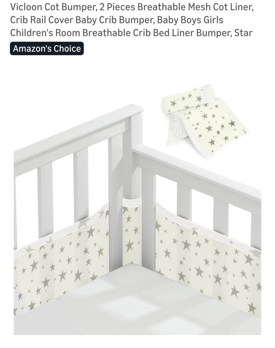 Ademende Wieg Bumper / Breathable Mesh Crib Bumper, Ophalen of Verzenden, Zo goed als nieuw, Wit, Jongetje of Meisje
