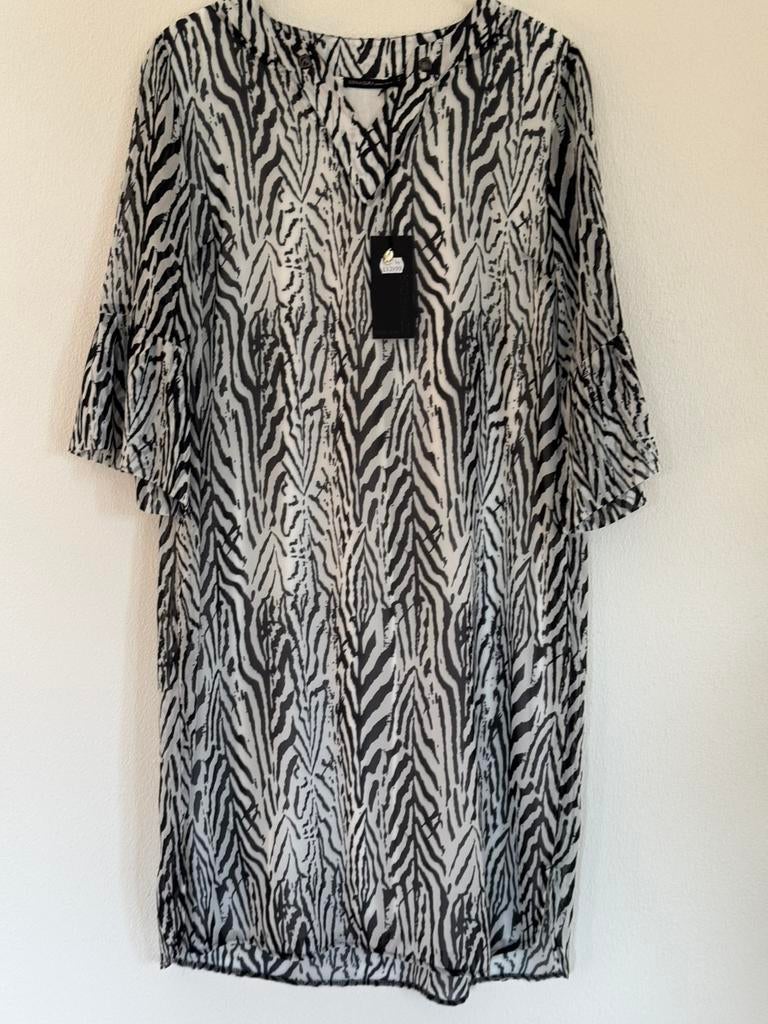 Prachtige jurk Donna Dura mt. 42/44 - Nieuw - zwart/wit, Kleding | Dames, Jurken, Zwart, Maat 42/44 (L), Ophalen of Verzenden