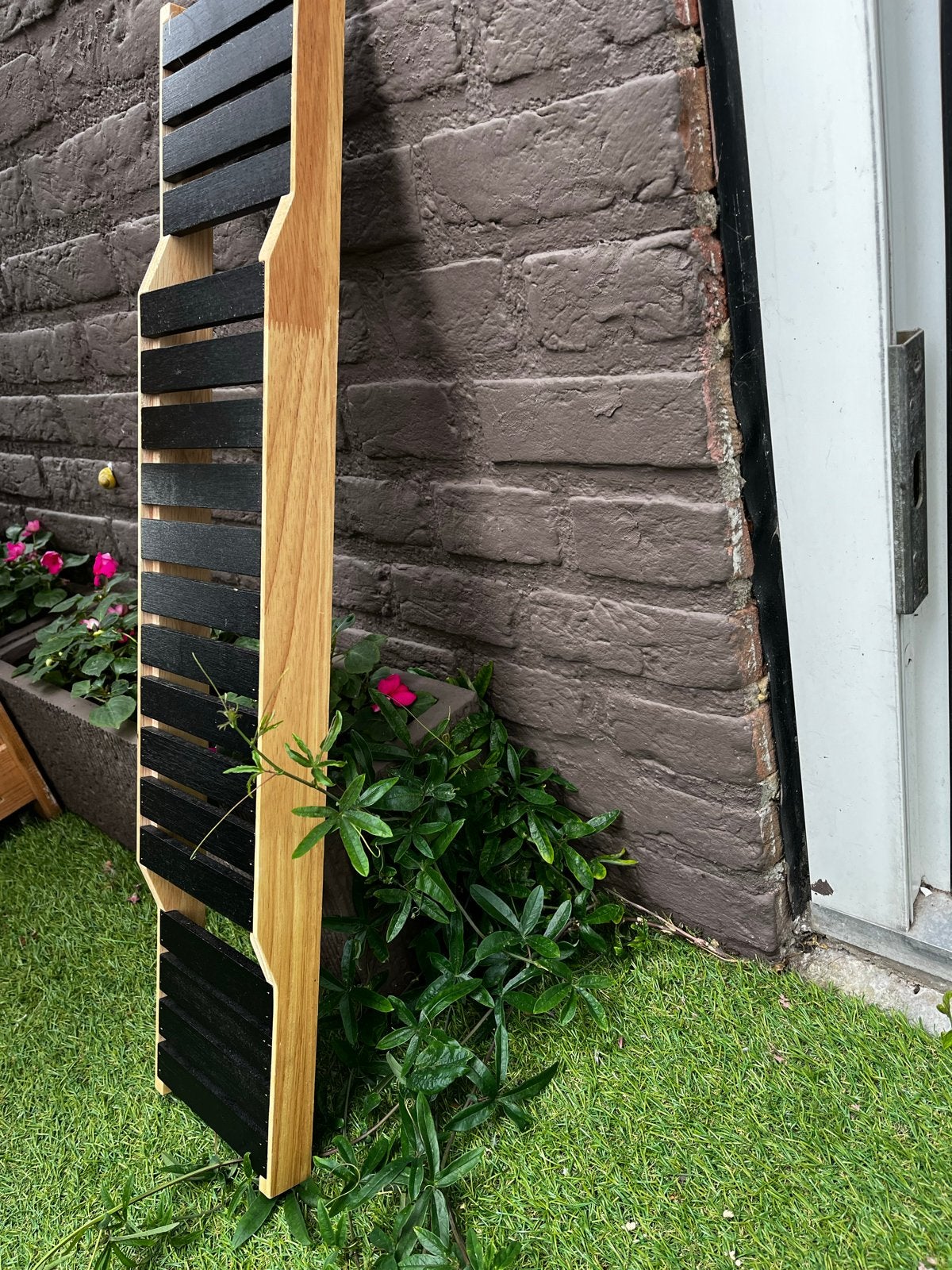Houten badplank / plantenrek - Zwart en naturel, Ophalen, Nieuw