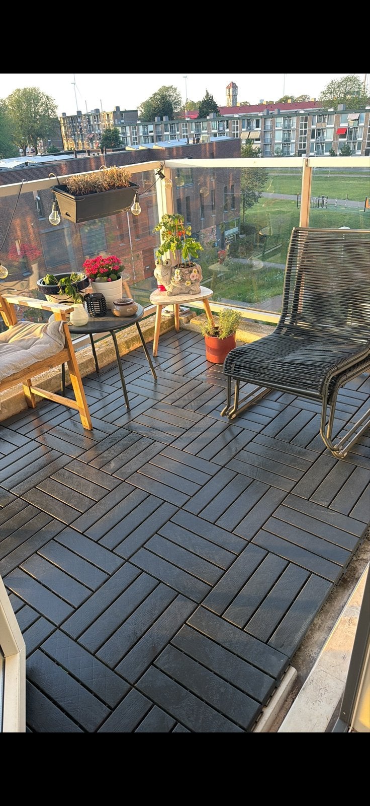 63 IKEA Balkon Vlondertegels Antraciet - Zo goed als nieuw, Ophalen, Kunststof, 5 tot 10 m², Zo goed als nieuw