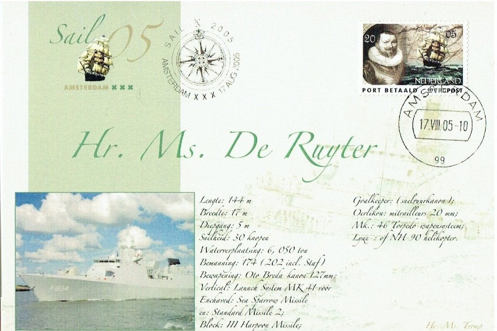 Nederland 2005 SAIL Maxikaart Hr.Ms. De Ruyter, Verzenden, Overige typen