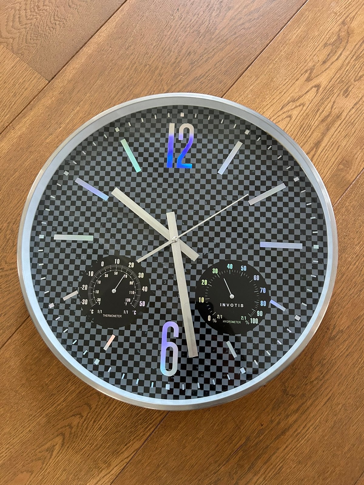 Inovitis wandklok hygrometer thermometer iriserend, Ophalen, Met thermometer, Analoog, Overige merken