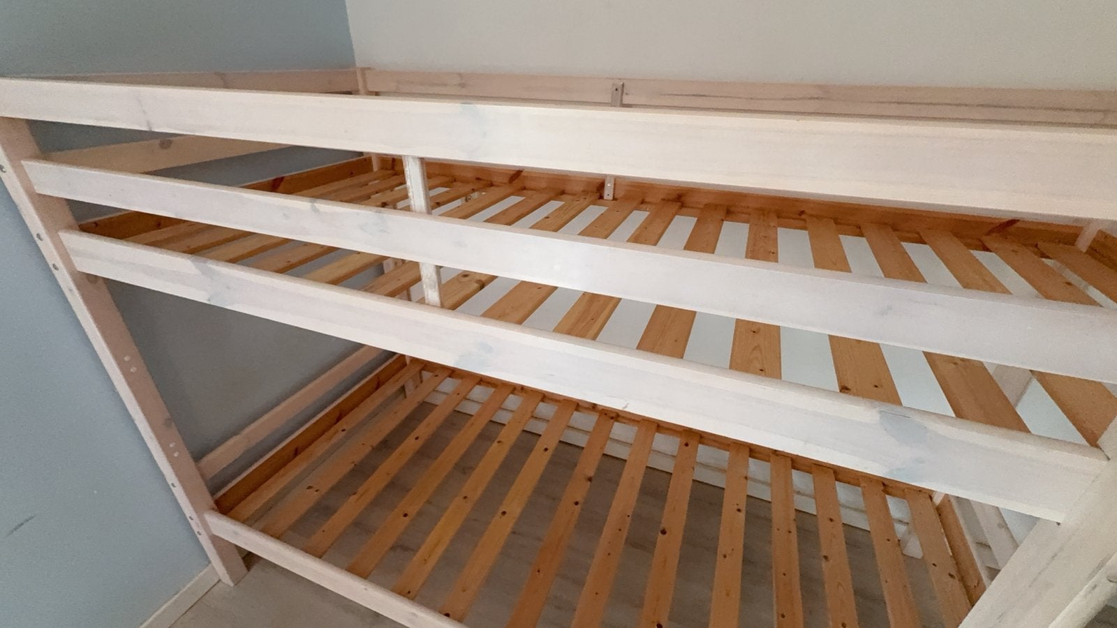 White wash stapelbedden, Ophalen, Eenpersoons, Zo goed als nieuw, 90 cm