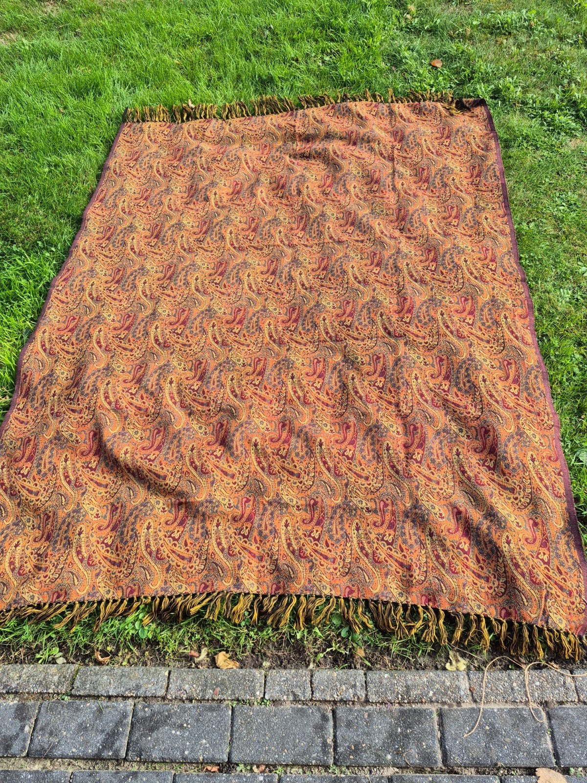 Vintage Paisley Plaid - 197x150cm, Huis en Inrichting, Ophalen, Overige merken, Gebruikt, Meerkleurig