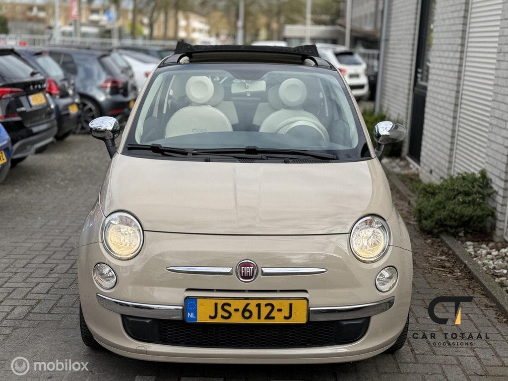 Fiat 500 1.2 Lounge|Cappuccino|AIRCO|PDC|, Auto's, Gebruikt, 4 cilinders, Bruin, Leder