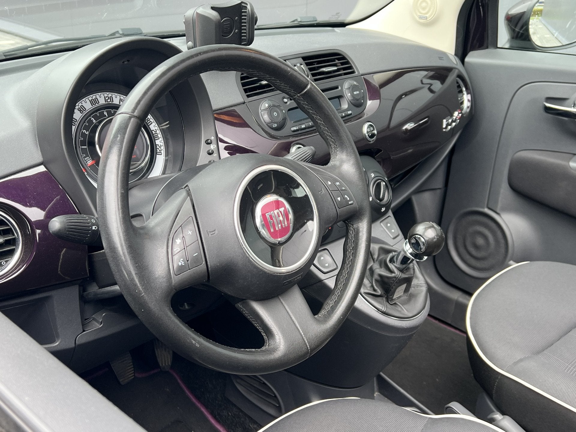 Fiat 500C 1.2 Popstar | RIJKLAAR | Paars | Nette auto, Voorwielaandrijving, Stof, Gebruikt, Cabriolet