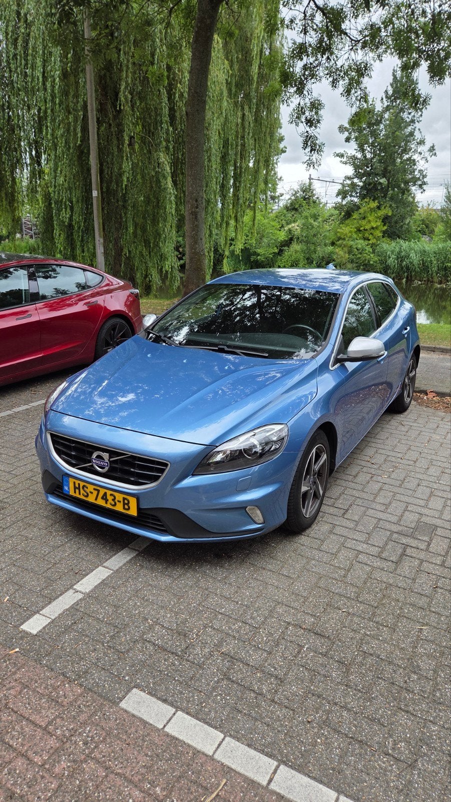 Volvo V40 2.0 D2 120PK 2015 Blauw, Auto's, 4 cilinders, 1969 cc, Blauw, Leder en Stof
