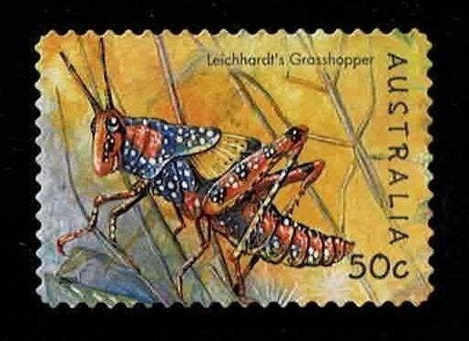 postzegel 2156 Australië dieren Leichhardt's Sprinkhaan, Ophalen of Verzenden, Gestempeld