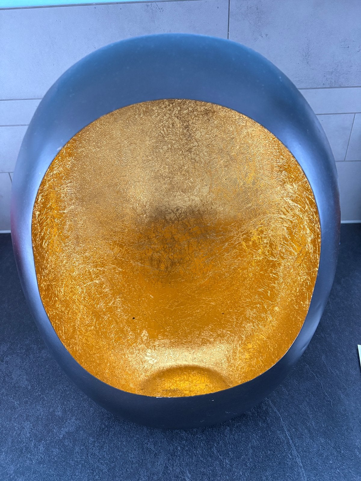 Groot Windlicht 'Egg' met Gouden Binnenkant, Overige materialen, 25 tot 50 cm, Verzenden, Zwart