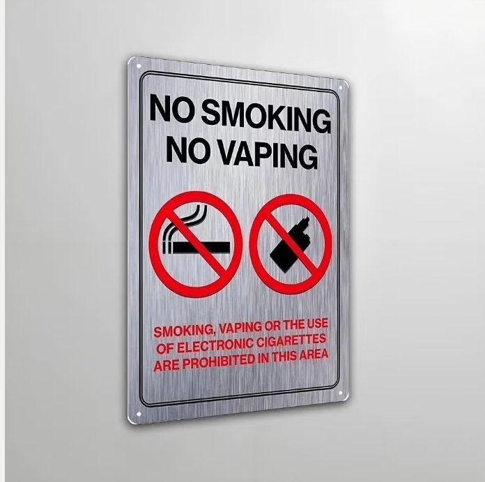 No Smoking No Vaping metalen bordje (30x20cm), Ophalen of Verzenden, Nieuw