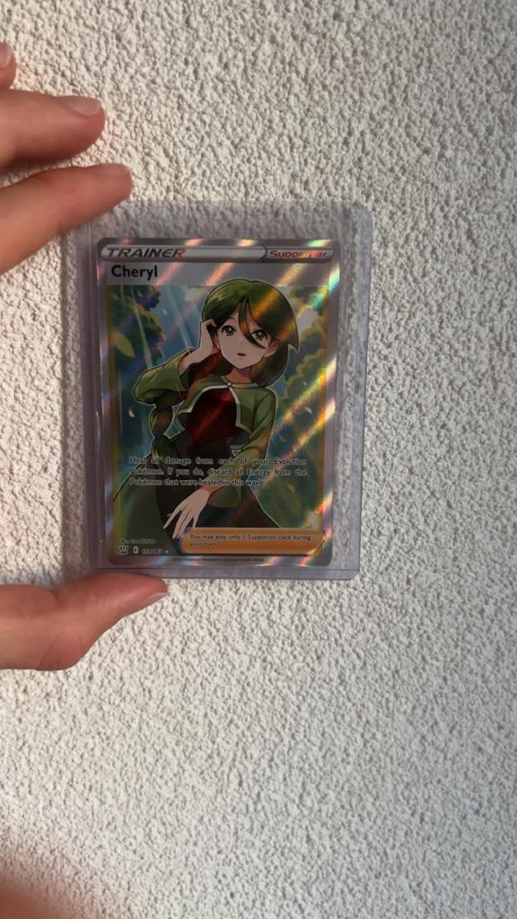 Pokémon TCG Cheryl Full Art Trainer Kaart, Ophalen of Verzenden, Zo goed als nieuw, Losse kaart, Foil