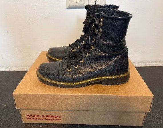Donkerblauwe boots maat 36, Ophalen of Verzenden, Gebruikt, Meisje, Laarzen