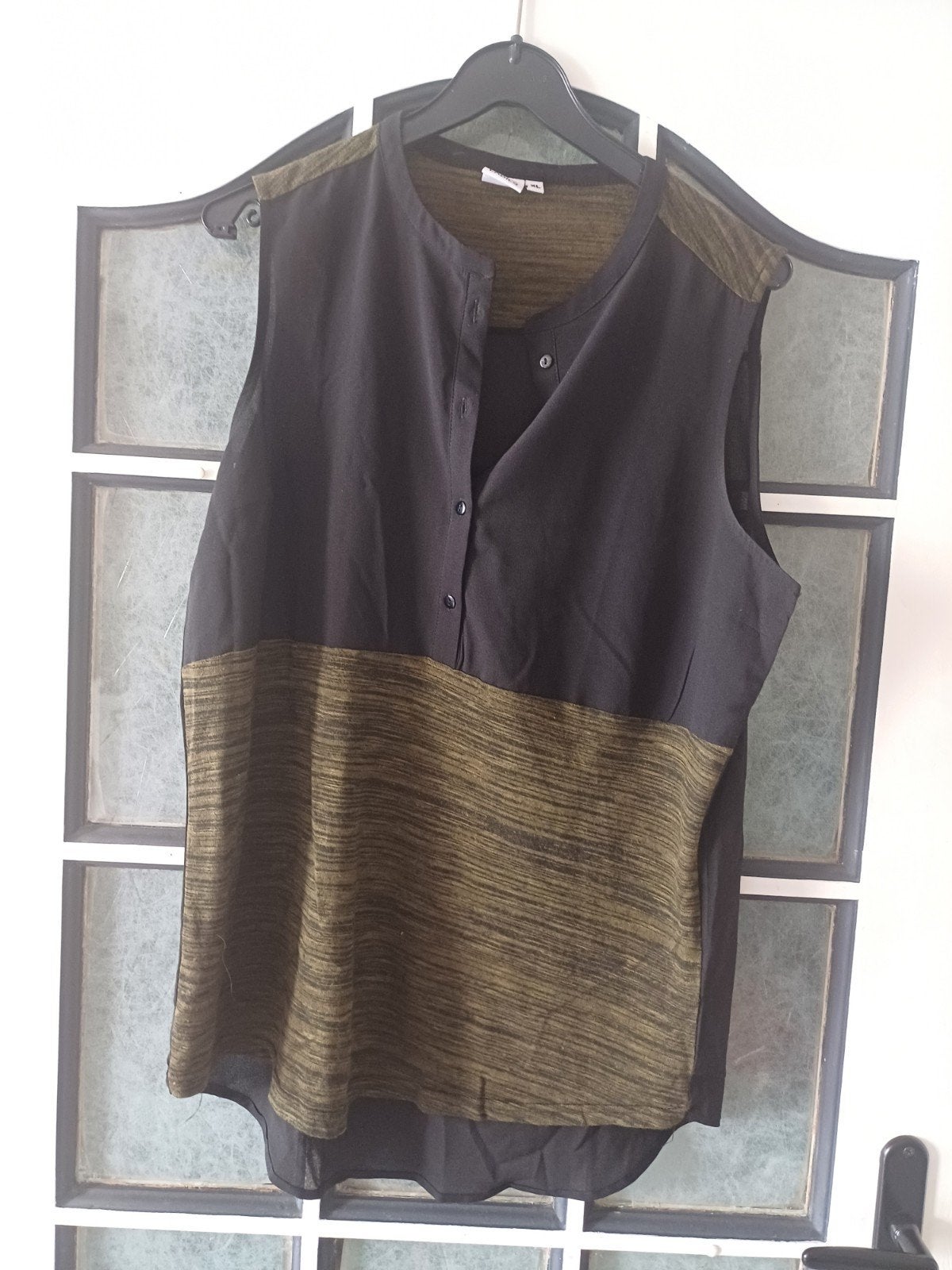 Zwart met legergroene top, maat XL, Zwart, Ophalen of Verzenden, Zo goed als nieuw, Zonder mouw