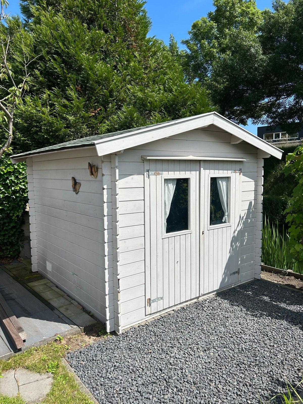 Goed onderhouden houten tuinschuur 250x250x275 cm, Ophalen, 250 tot 500 cm, Schuur, 2 ramen
