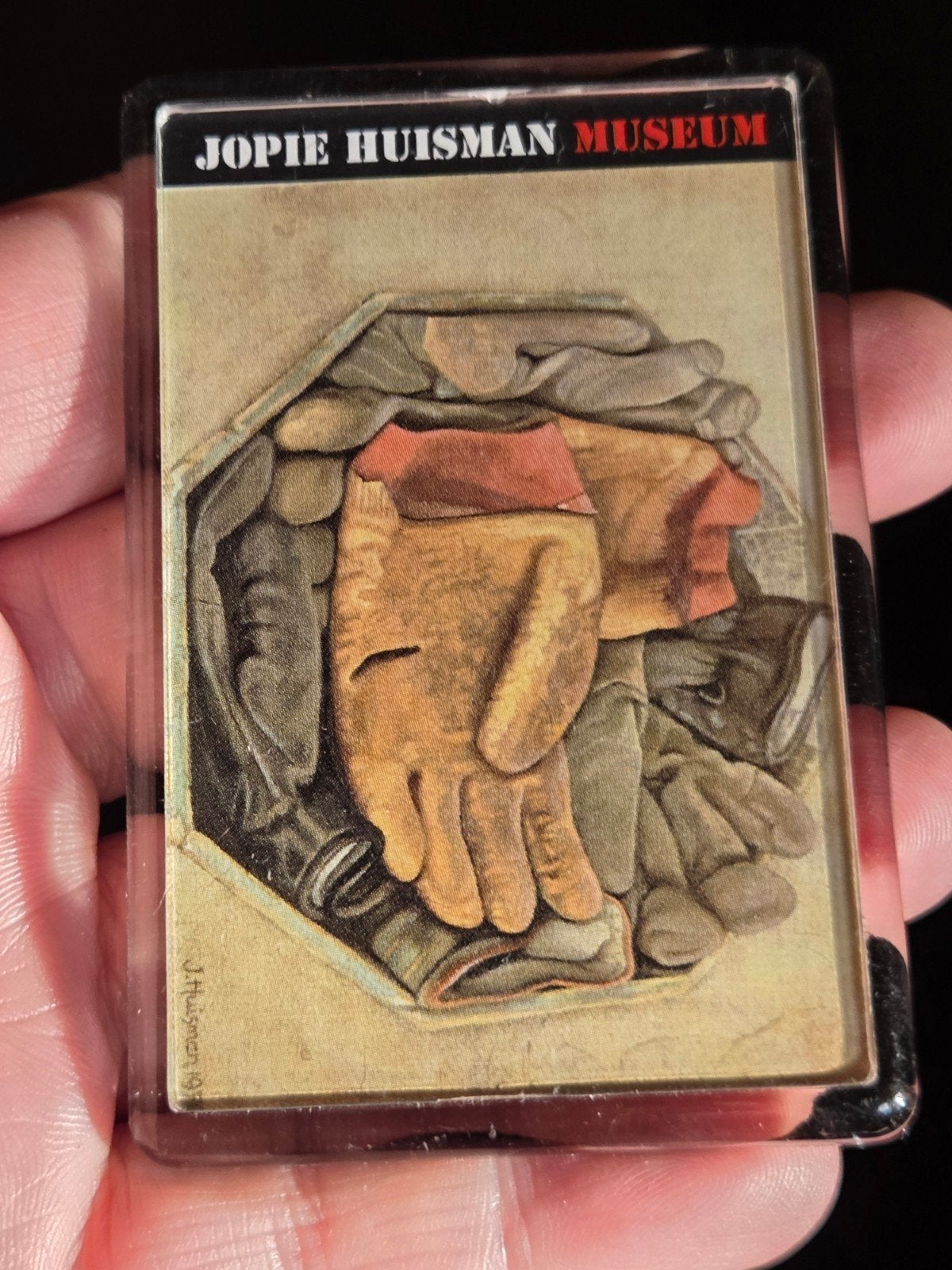 Jopie Huisman Museum magneet met handschoenen, Ophalen of Verzenden, Zo goed als nieuw