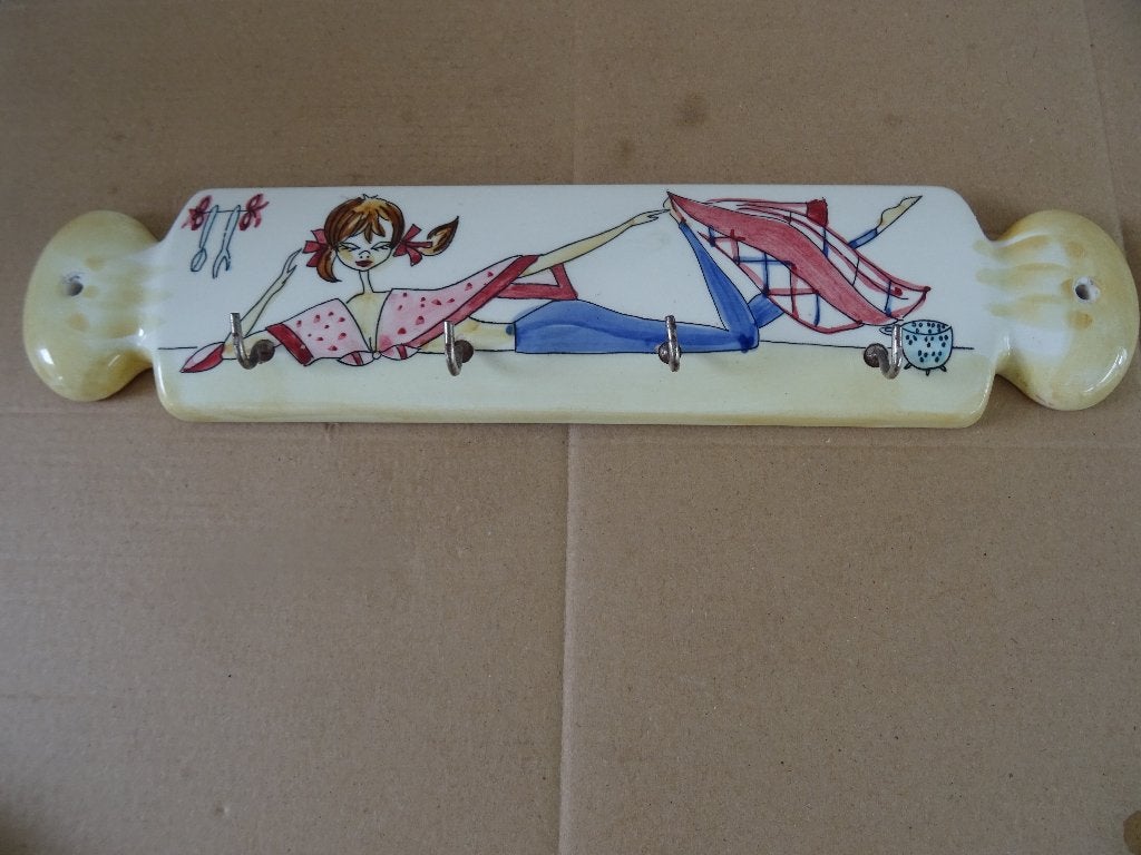 Vintage porselein handdoekrek keukenrek retro rekje handdoek, Ophalen of Verzenden, Huis en Inrichting