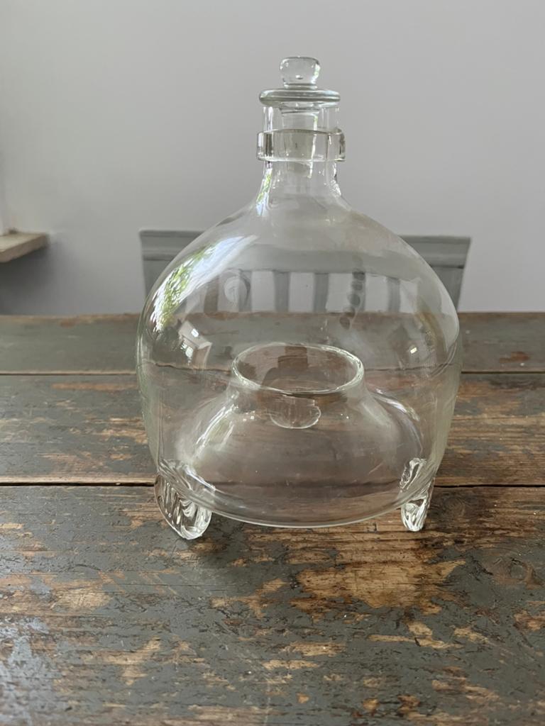 ANTIEKE WESPENVANGER GLAS MET DOP TUIN TERRAS DECO, Antiek en Kunst, Ophalen of Verzenden
