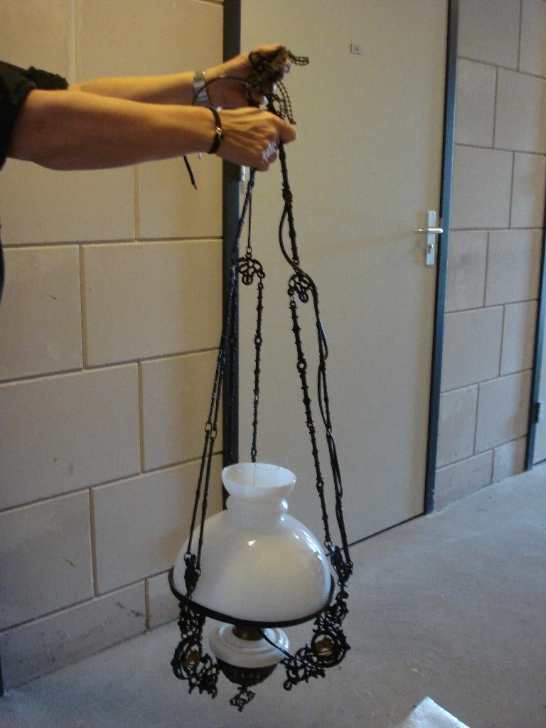 Schippertje  Hanglamp, Huis en Inrichting, Lampen | Hanglampen, Ophalen, Gebruikt, Glas, Oud