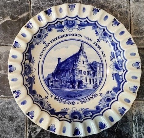 Delfts Blauw sierbord 'Het Hooge Huys' - Verzekeringen, Ophalen
