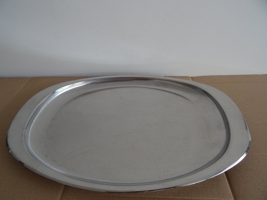 Alessi schaal serveerschaal saladeschaal RVS 35,7 cm, Overige materialen, Gebruikt, Ophalen of Verzenden, Schaal of Schalen