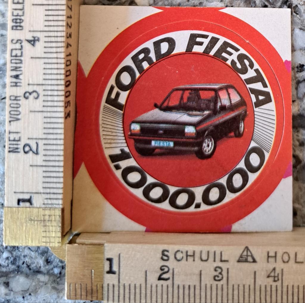 Vintage sticker Ford Fiesta 1 miljoen merk logo automotive, Ophalen of Verzenden, Zo goed als nieuw