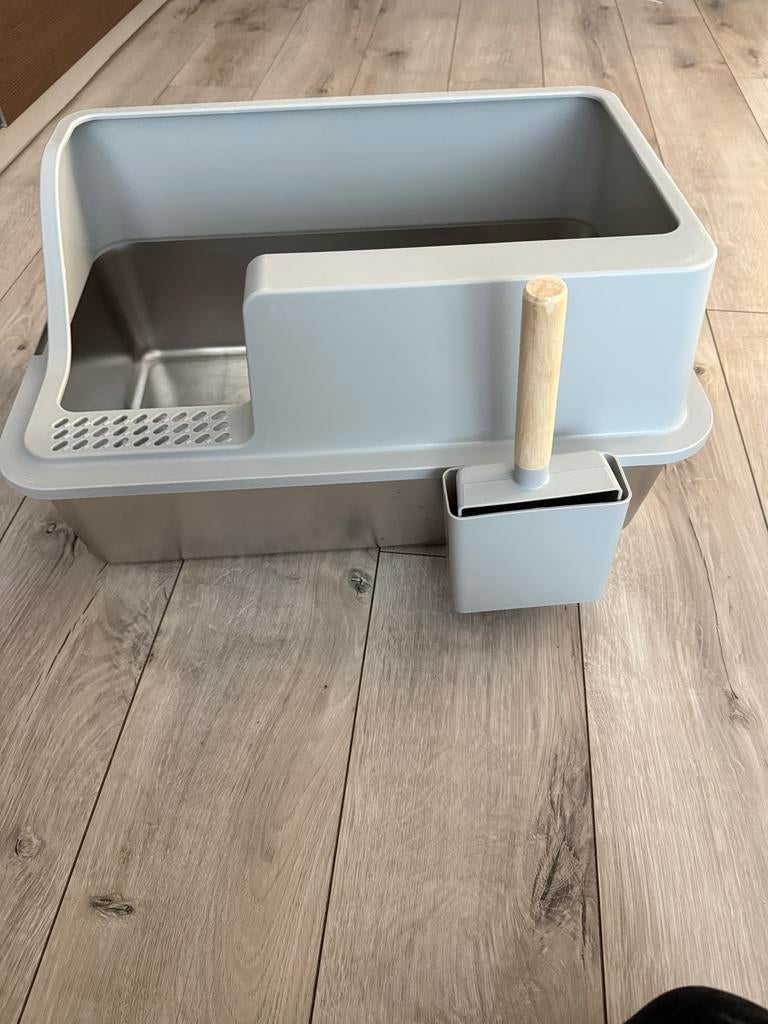 grijs roestvrij staal kattenbak 58.4cmL x 38.1cmW x 29.2H, Ophalen, Zo goed als nieuw, Open