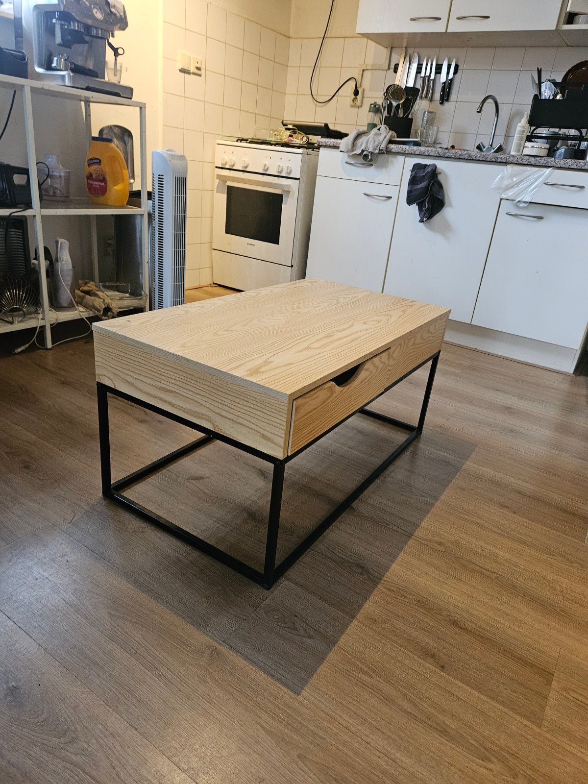 Salontafel met lades - 90x50x43cm, Huis en Inrichting, Gebruikt, 50 tot 100 cm, 50 tot 100 cm, Modern industrieel