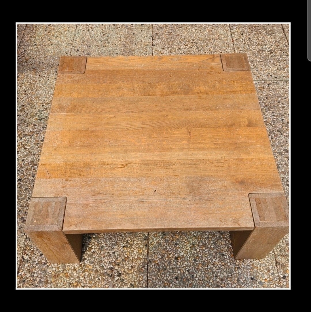 Robuuste vierkante salontafel, Huis en Inrichting, Ophalen, Gebruikt, 50 tot 100 cm, 50 tot 100 cm