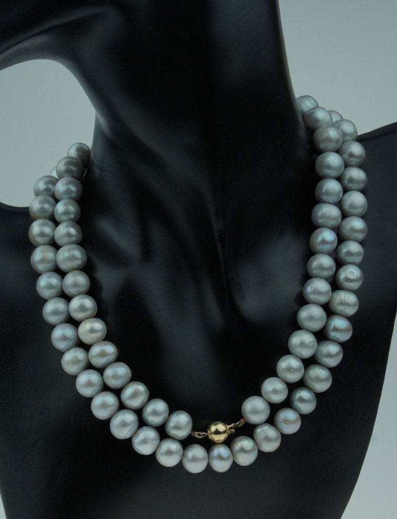 Zoetwater parel dames ketting fraai 14k slot goud dame retro