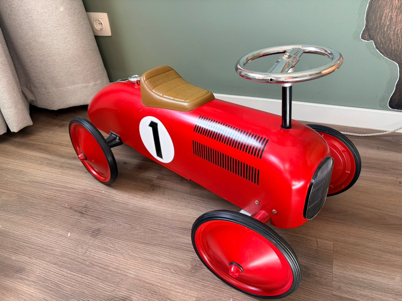 Rode metalen loopauto - voor de kleine coureurs, Kinderen en Baby's, Ophalen, Gebruikt, Loopvoertuig