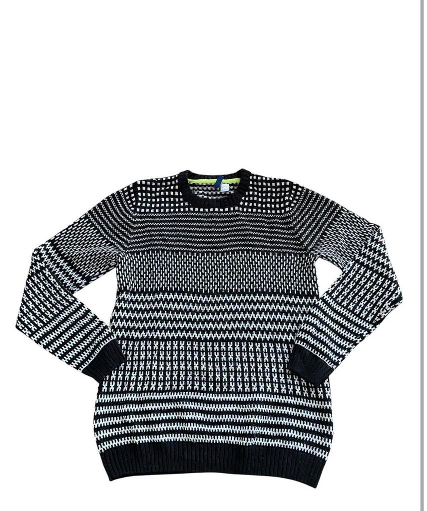 Zwart-Witte Trui Divided H&M Maat S Acryl Wol, Ophalen of Verzenden, Gedragen, Zwart