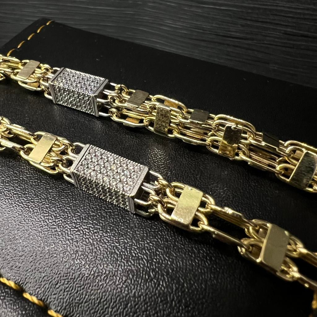 14k gouden ketting magnum schakel 70cm, Ophalen of Verzenden, Zo goed als nieuw, Goud