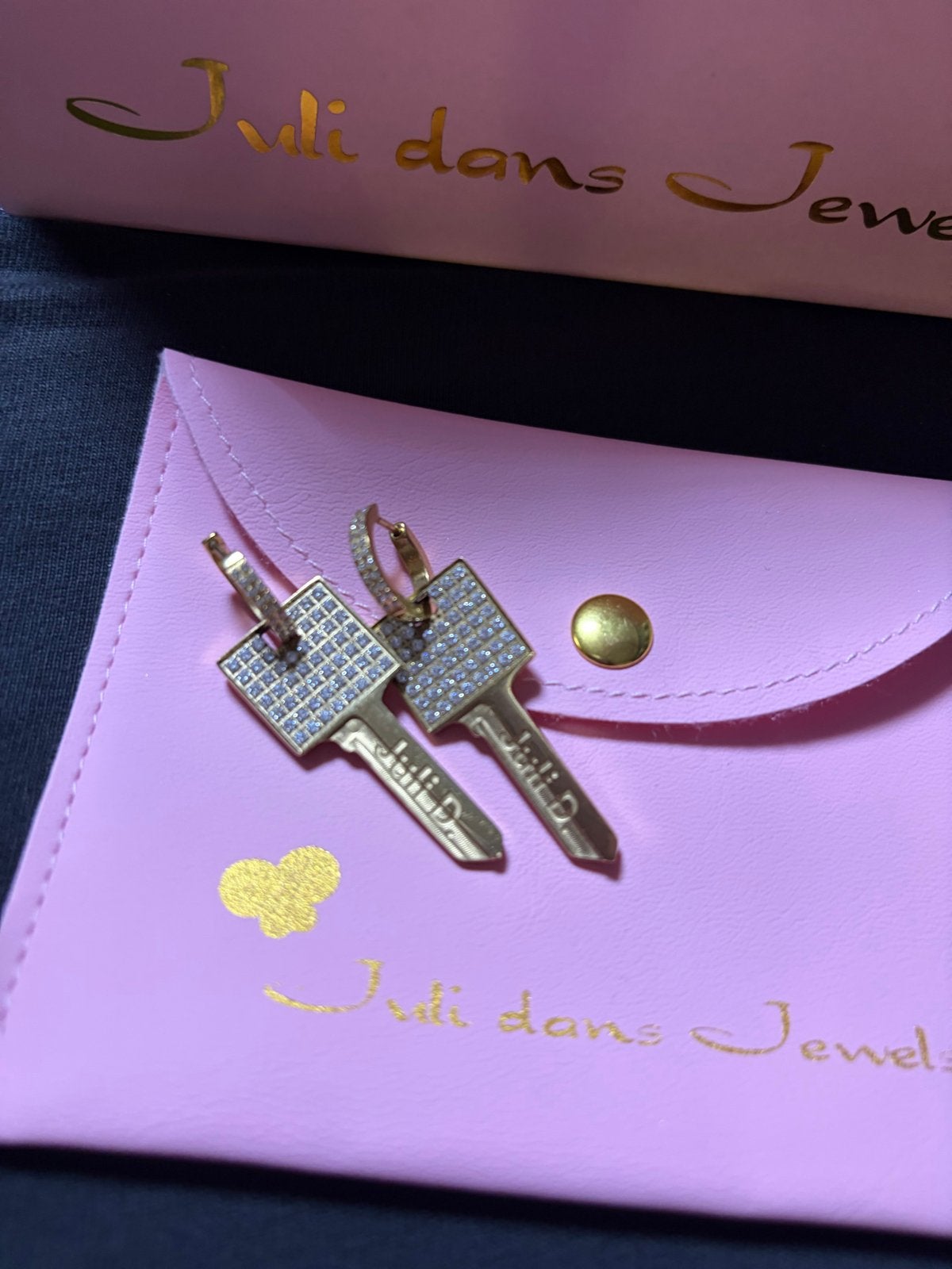 Juli dans Jewels Key Gemstone Oorbellen Goud met Zirkonia, Sieraden, Tassen en Uiterlijk, Oorbellen, Met kristal, Overige materialen