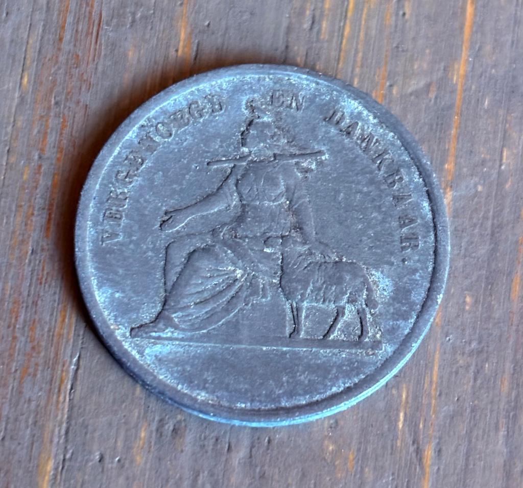 Broodpenning 1861 Amsterdam, Postzegels en Munten, Ophalen of Verzenden, Koning Willem III, Overige waardes, Losse munt