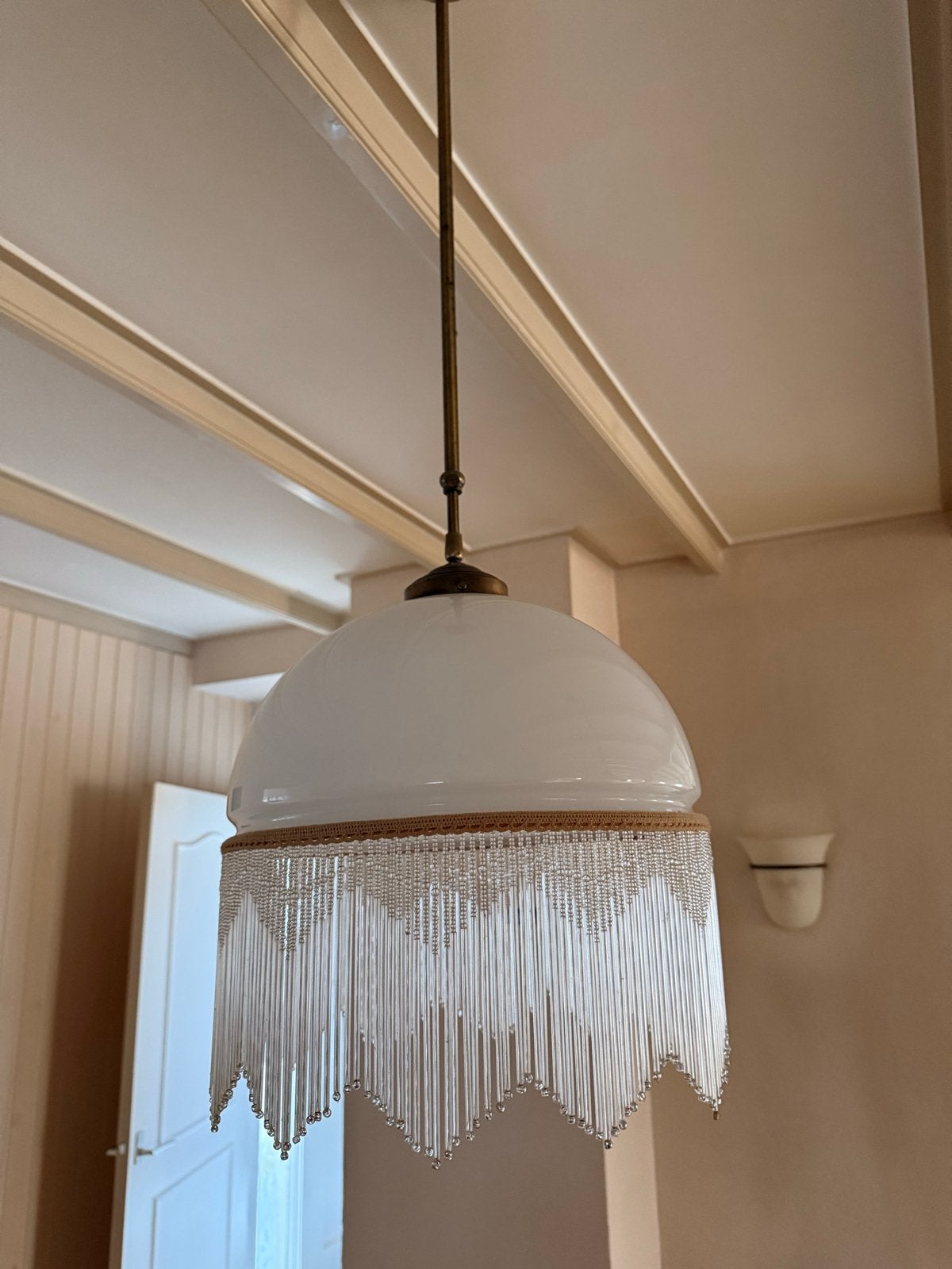 Vintage Art Deco/Mid-Century Hanglamp met Kralen, Ophalen