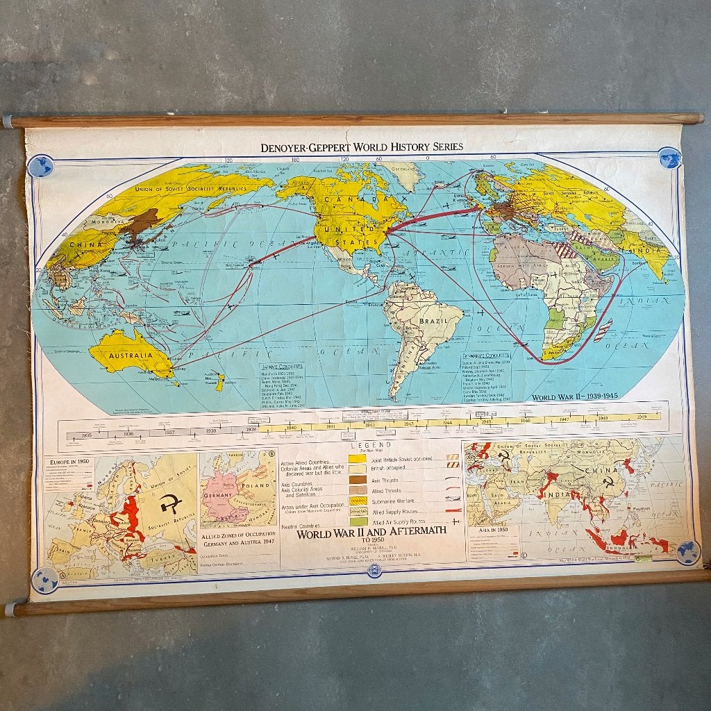 Wandkaart World War II and Aftermath, Ophalen of Verzenden, Geschiedenis
