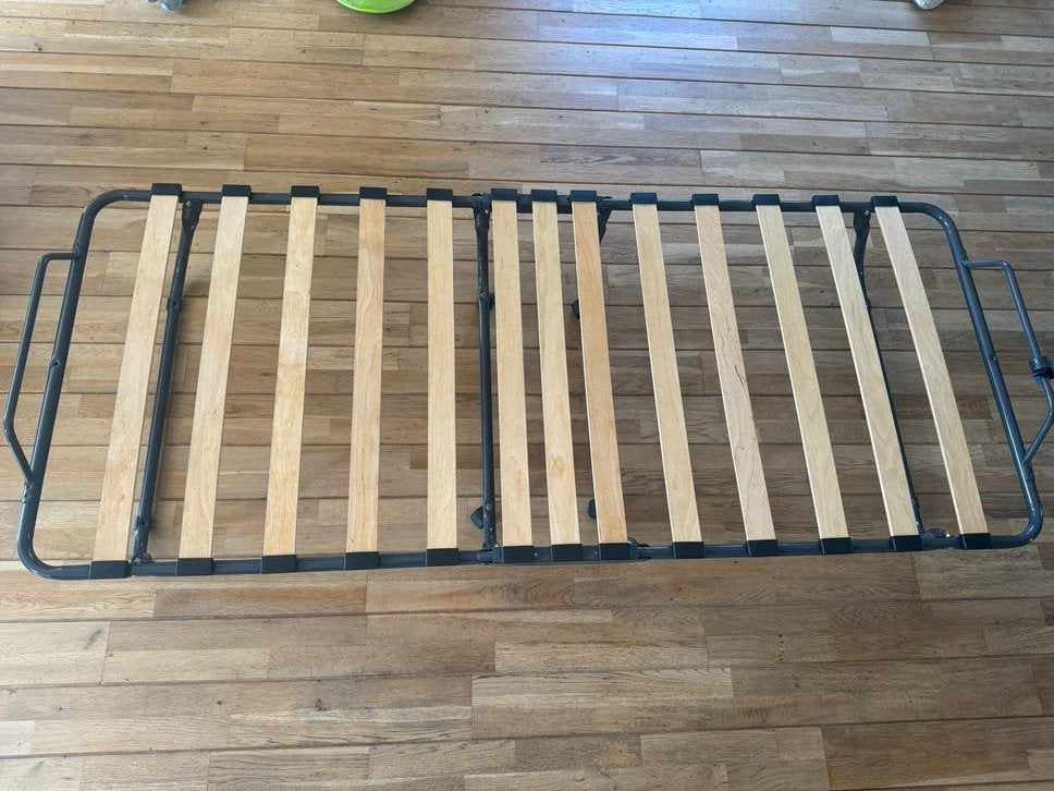 Onderstel logeerbed - Compact en comfortabel 190 x 80 cm, Ophalen, Eenpersoons, Zwart, 190 cm of minder