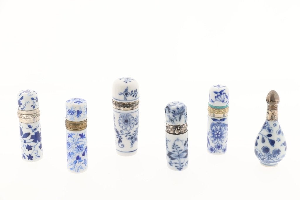 Europese en Chinese Odeurflacons Parfumflesjes Zilveren Dop, Antiek en Kunst, Ophalen of Verzenden, Zilver