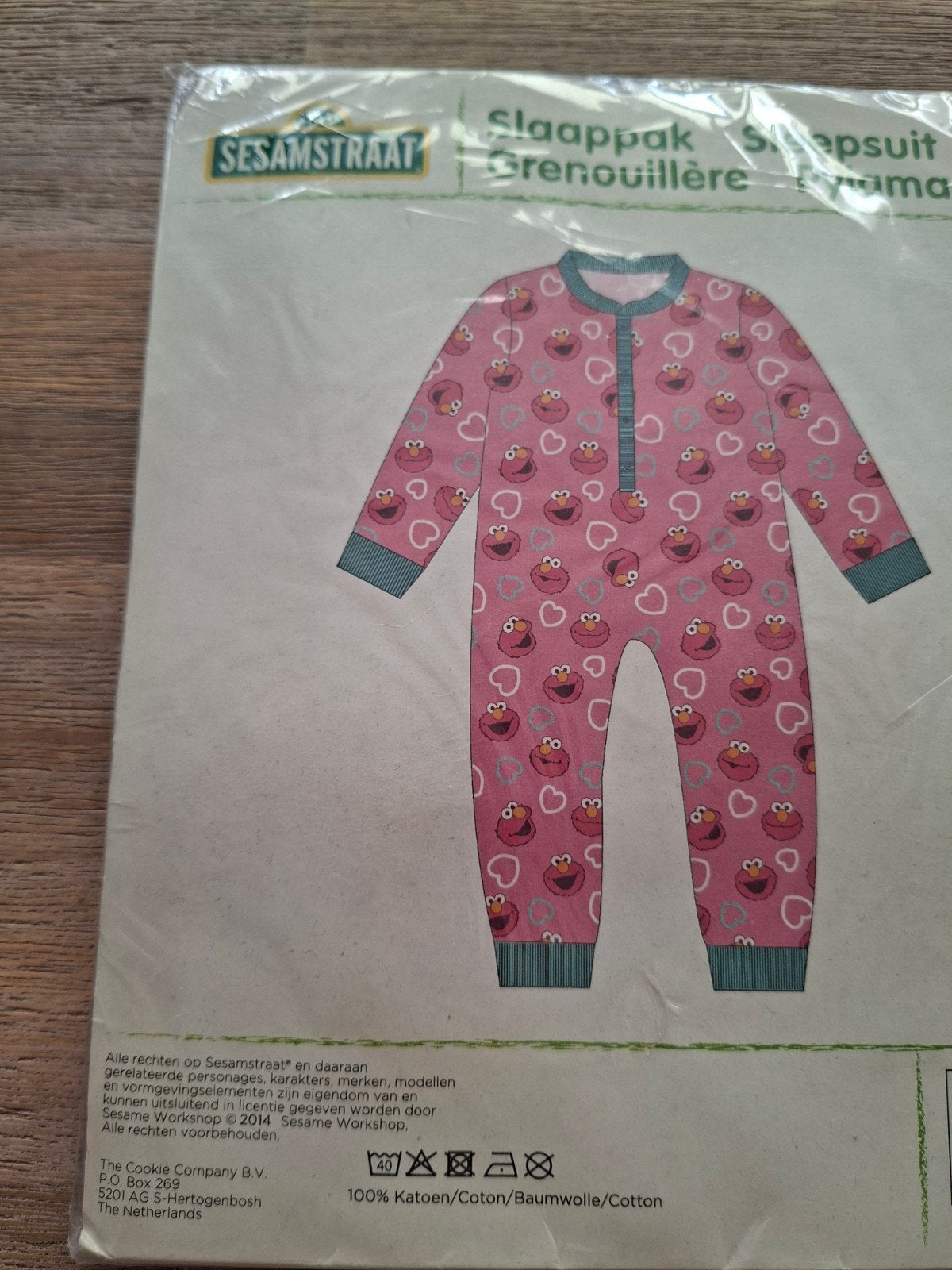 Nieuw! Elmo Pyjama Sesamstraat - Roze met Hartjes maat 62-68, Ophalen of Verzenden, Nieuw, Sesamstraat, Meisje