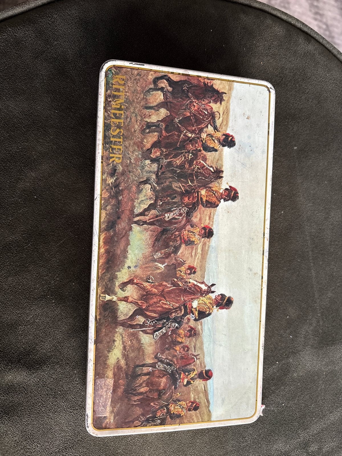 Vintage Ritmeester sigarenblik met ruiters, Ophalen of Verzenden, Gebruikt